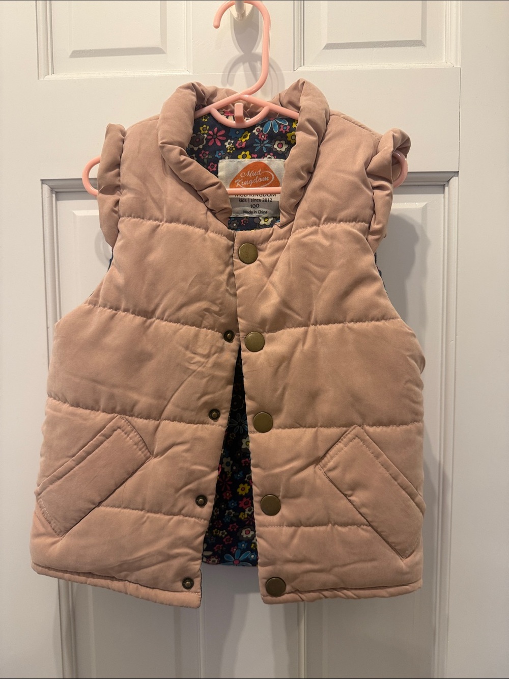 Girls' Dusty Pink Quilted Puffer Vest - Mild Kingdom